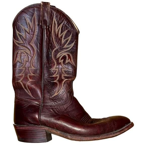 J. Chisholm Vintage Cowboy Boots Brown Leather Men’s Size 10 EE Wide Made in USA - Picture 3 of 8